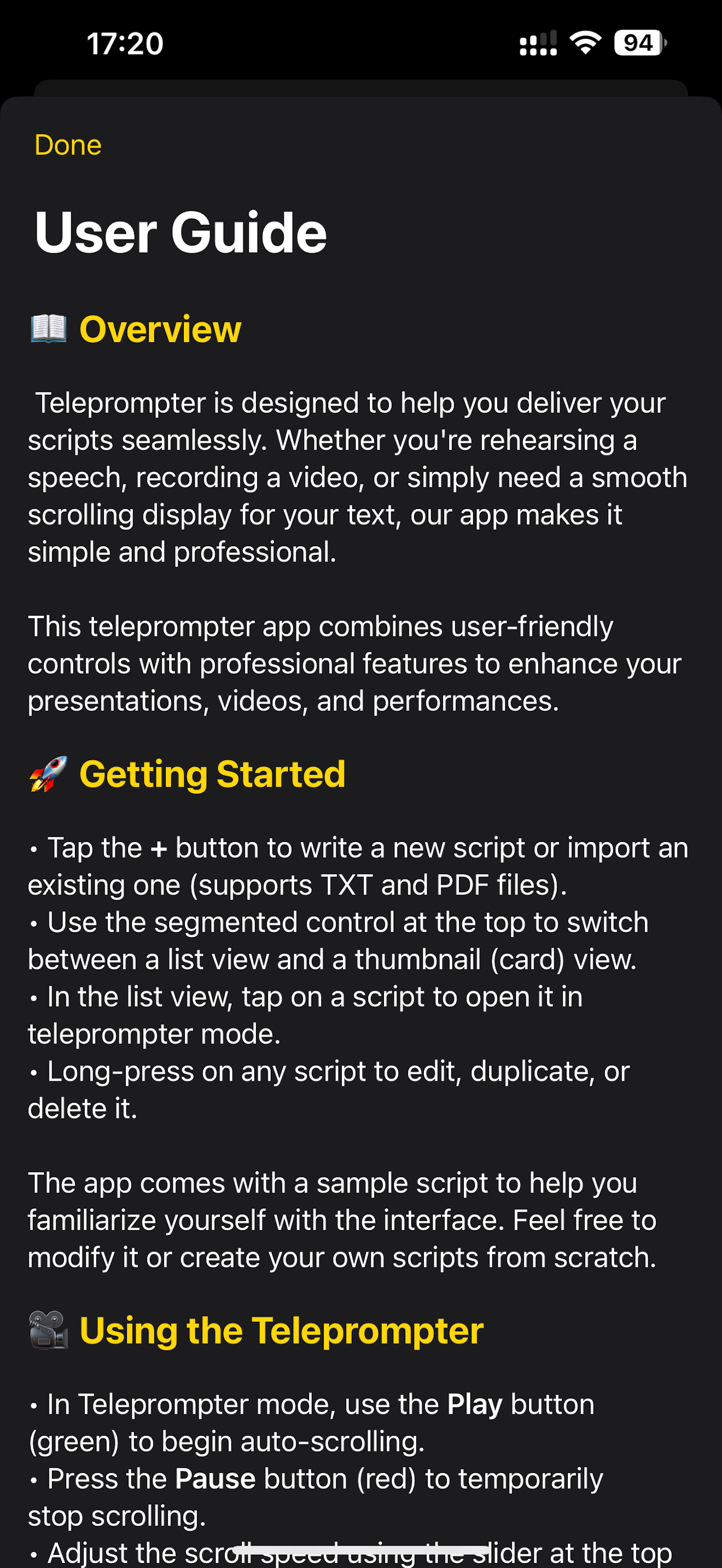 Teleprompter — Video & Mirror