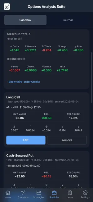 Options Analysis Suite screenshot 3