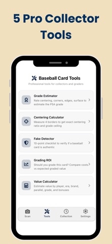 Baseball Card Value Scanner + iPhone screenshot