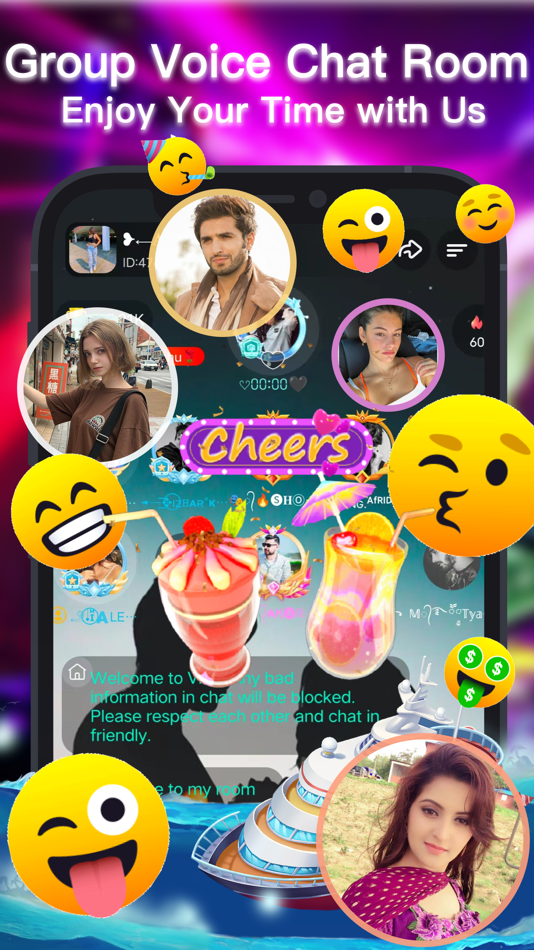 #1. ViYa - Group Voice Chat Rooms (iOS) 来自: KinKey Technology Co. Ltd.