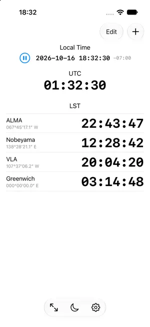 LSTclock: sidereal time clock screenshot 1