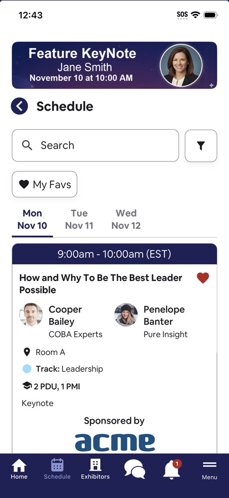 myShowApp - myshowapp-conference-schedule-screen