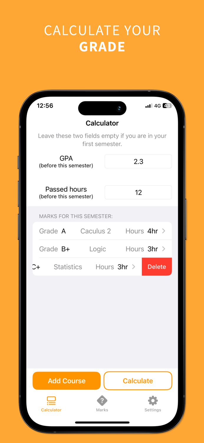 UNI Grade Calculator
