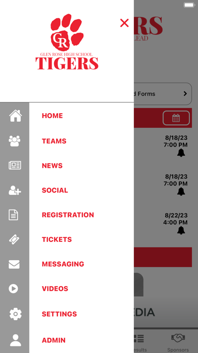 Glen Rose Tigers Athletics Screenshot