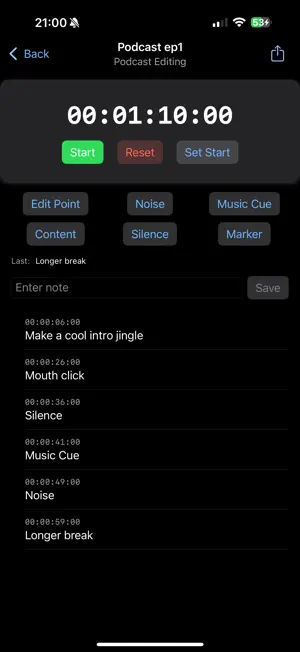 Timecode QuickNotes screenshot 4