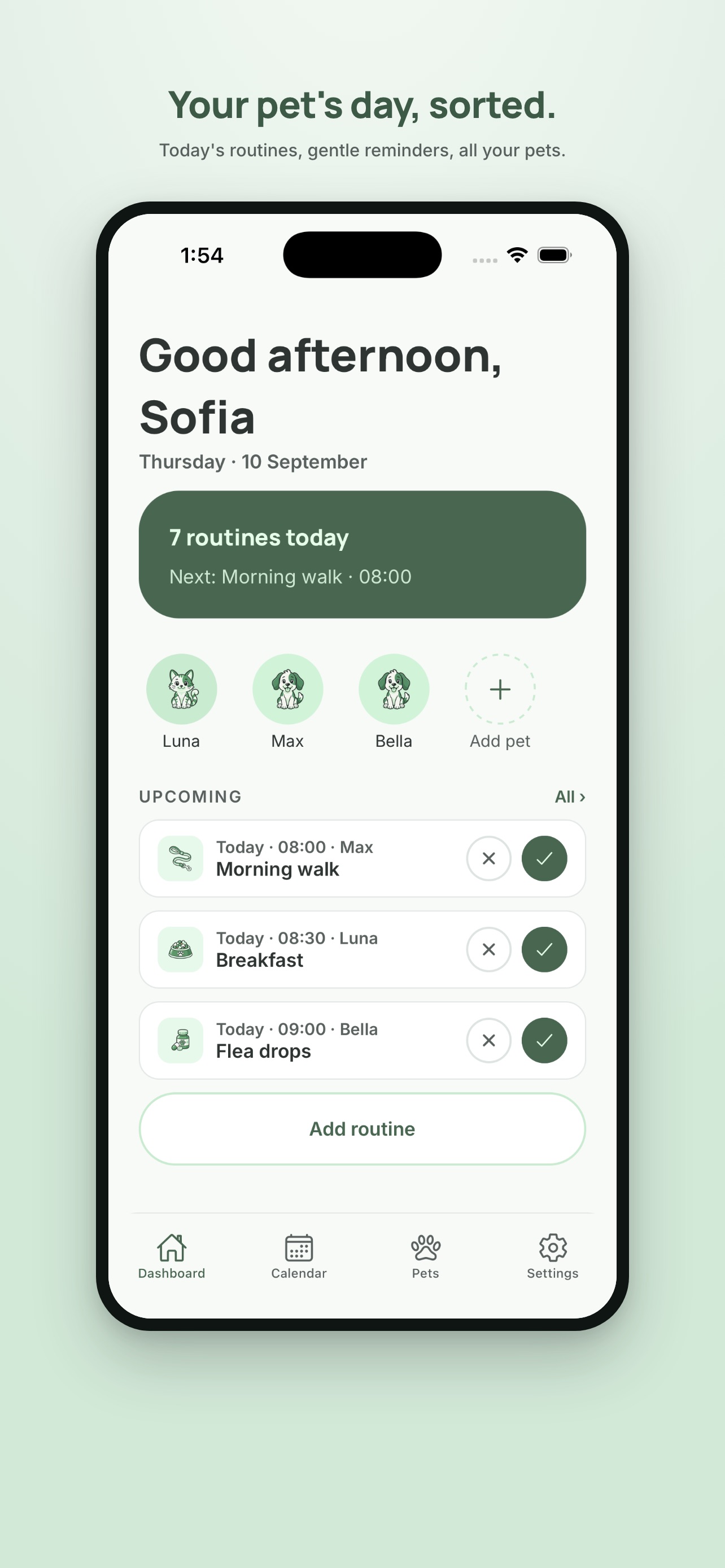 Screenshot 1 of Gorgi - Pet Care & Reminders