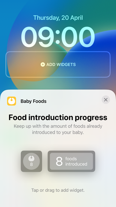 Baby Foods Tracker Screenshot