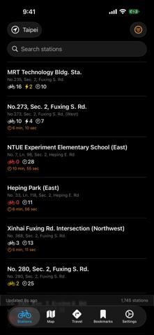 YouBike Nearby iPhone screenshot