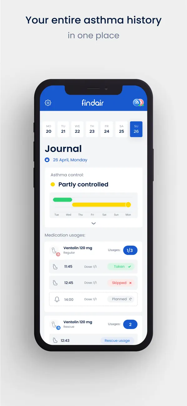 Screenshot #1 pour FindAir – Asthma Diary