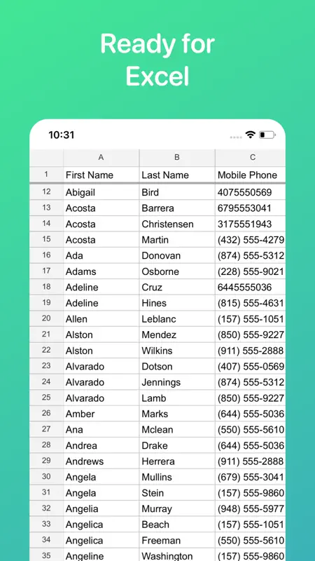 Export Contacts to Excel, CSV screenshot 2 of 3