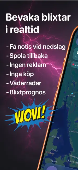 Blixtra - Blixtvakt med notis iPhone screenshot 1