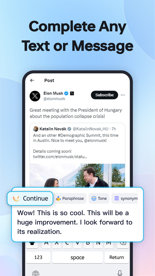 #3. TypeEasy-AI Keyboard & Writer (iOS) 由: Jie Huang
