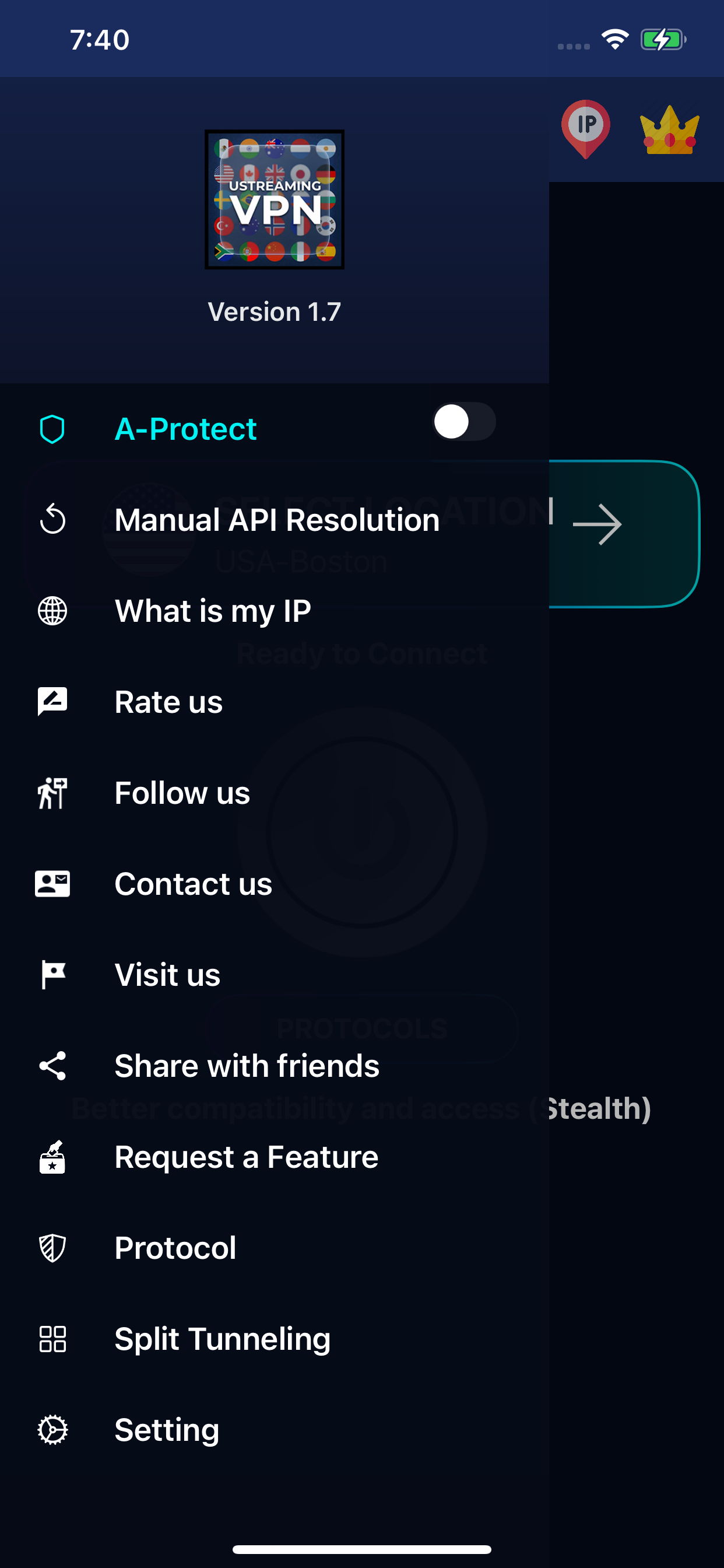 Ustreaming VPN screenshot 3