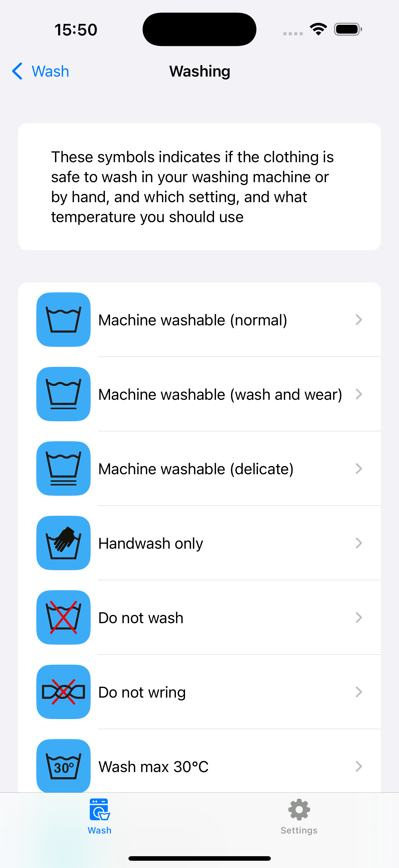 Wash - Laundry symbols