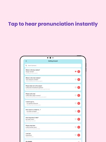 Turkish Phrasebook for Travel iPad screenshot