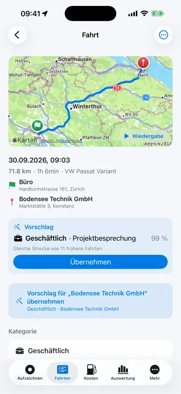 Fahrtenbuch GPS – NovaFahrt screenshot 3 of 8