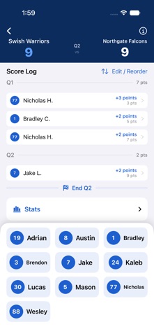Courtside Hoop Stats iPhone screenshot