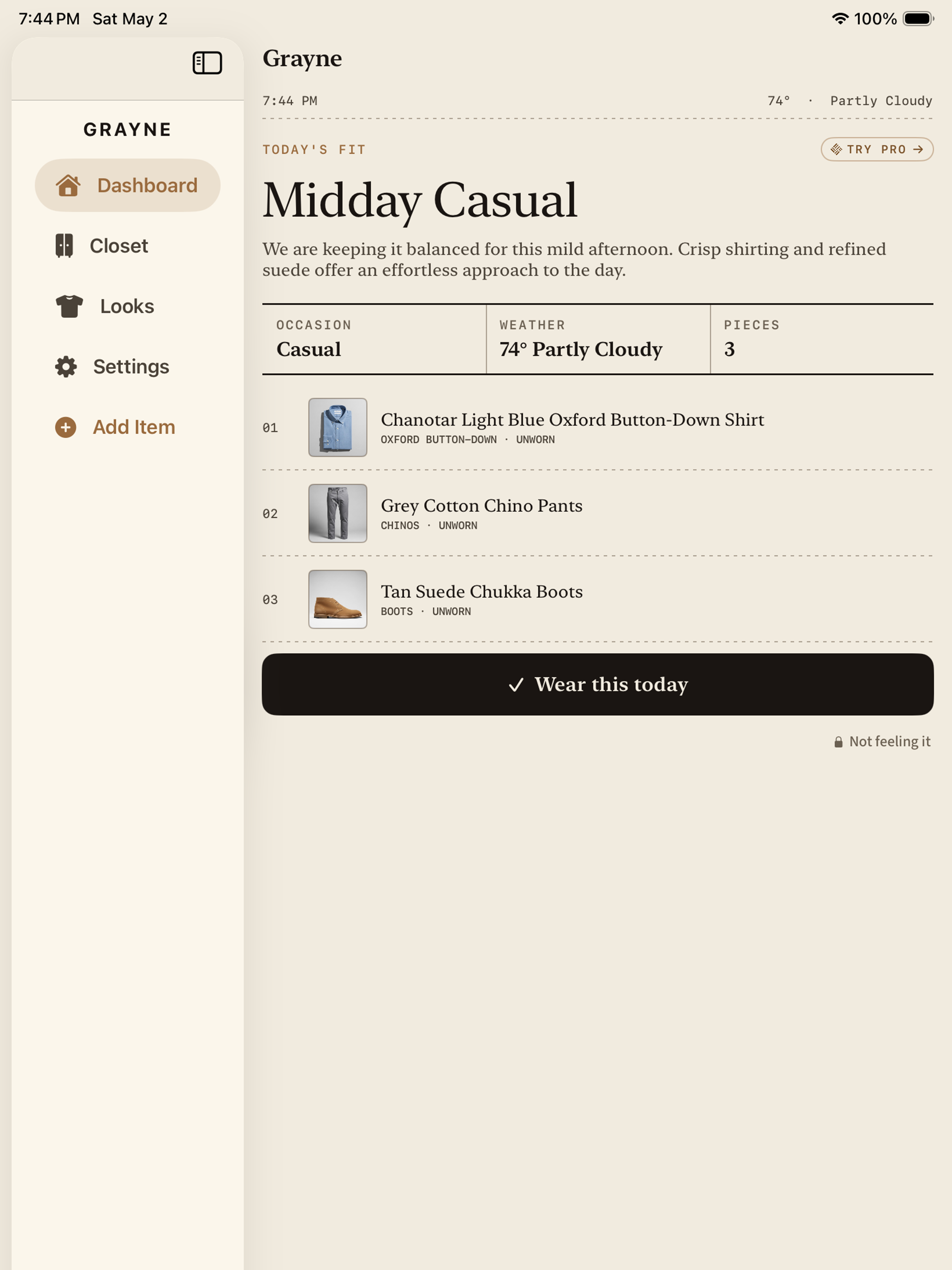Grayne: Men's Outfit Planner screenshot 11