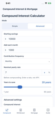 Compound Interest & Mortgage Screenshot 6 of 8