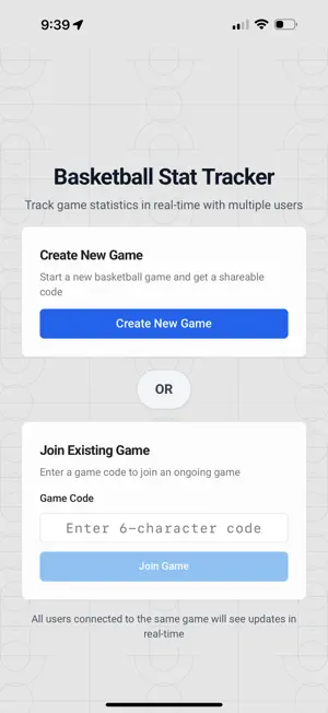 Basketball Stats Tracker - App screenshot 1