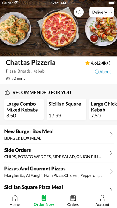 Chattas Pizzeria. Screenshot