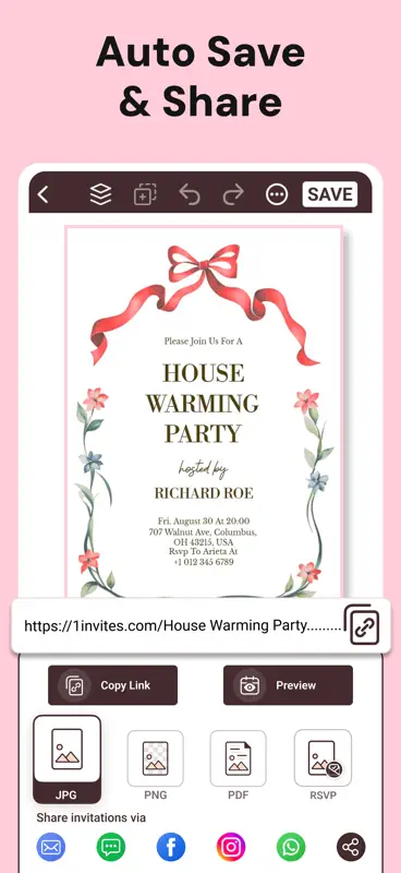 Invitation Card Maker, RSVP screenshot 10 of 10