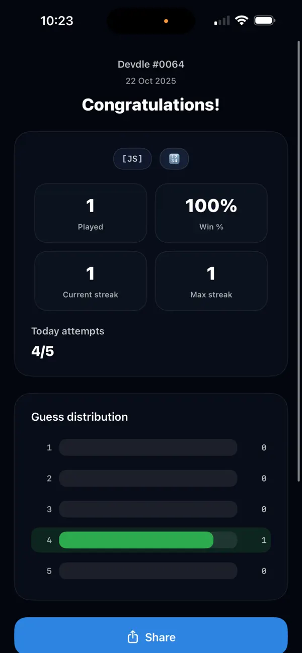 #4. Devdle (iOS) Podle: Ben Howdle