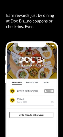 Doc B's Rewards app screenshot