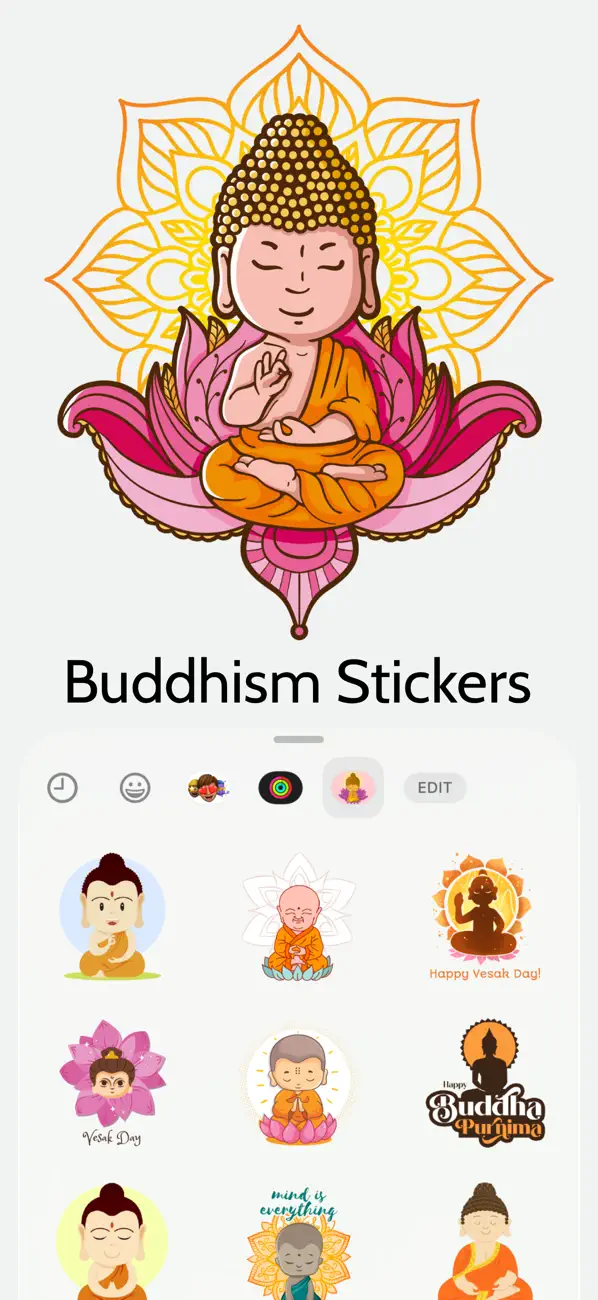 Screenshot #1 pour Buddhism Stickers Set