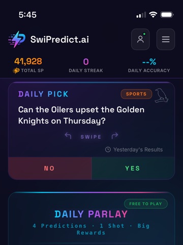 SwiPredict iPad screenshot