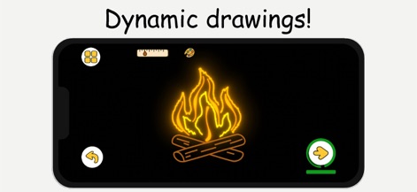 ArtLoop: How To Draw Lessons - Users can explore dynamic brushes that create animated strokes and experiment with vibrant neon and glow effects to make drawings come alive.