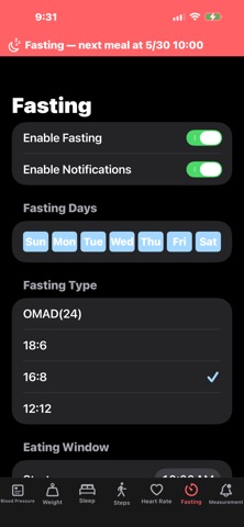 Fasting Manager iPhone screenshot