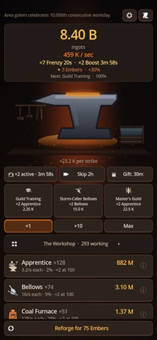 Idle Forge iPhone screenshot