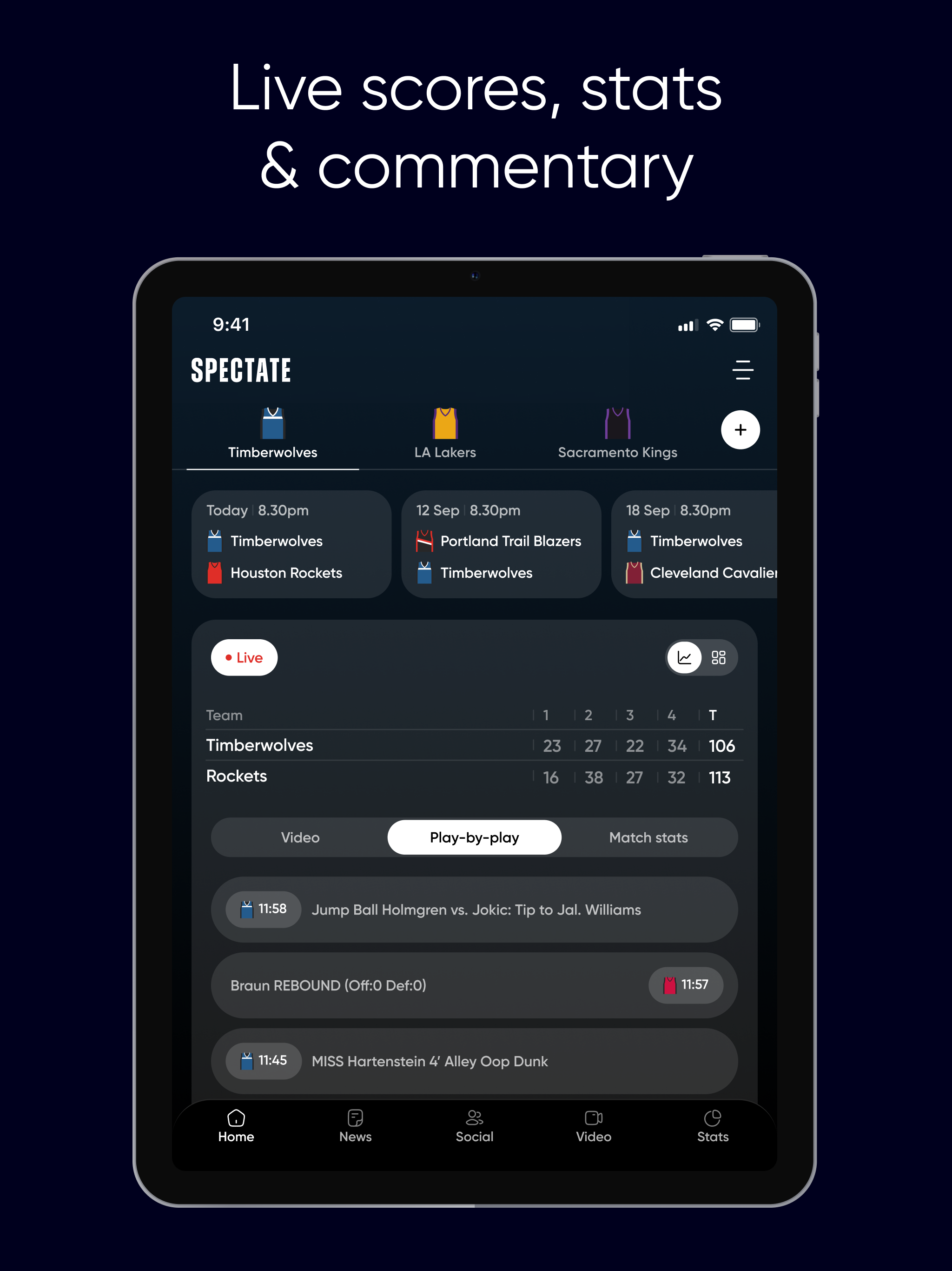 Spectate: NBA Scores & News screenshot 13