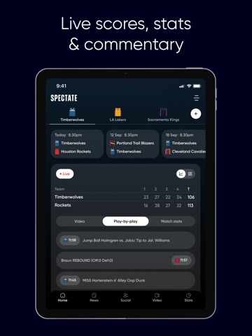 Spectate Sports: Basketball iPad screenshot