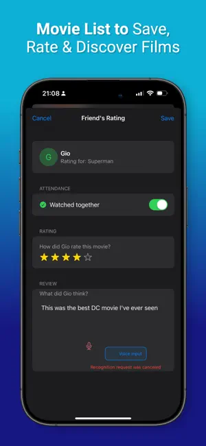 Movie List Watch & Rate Films screenshot 3