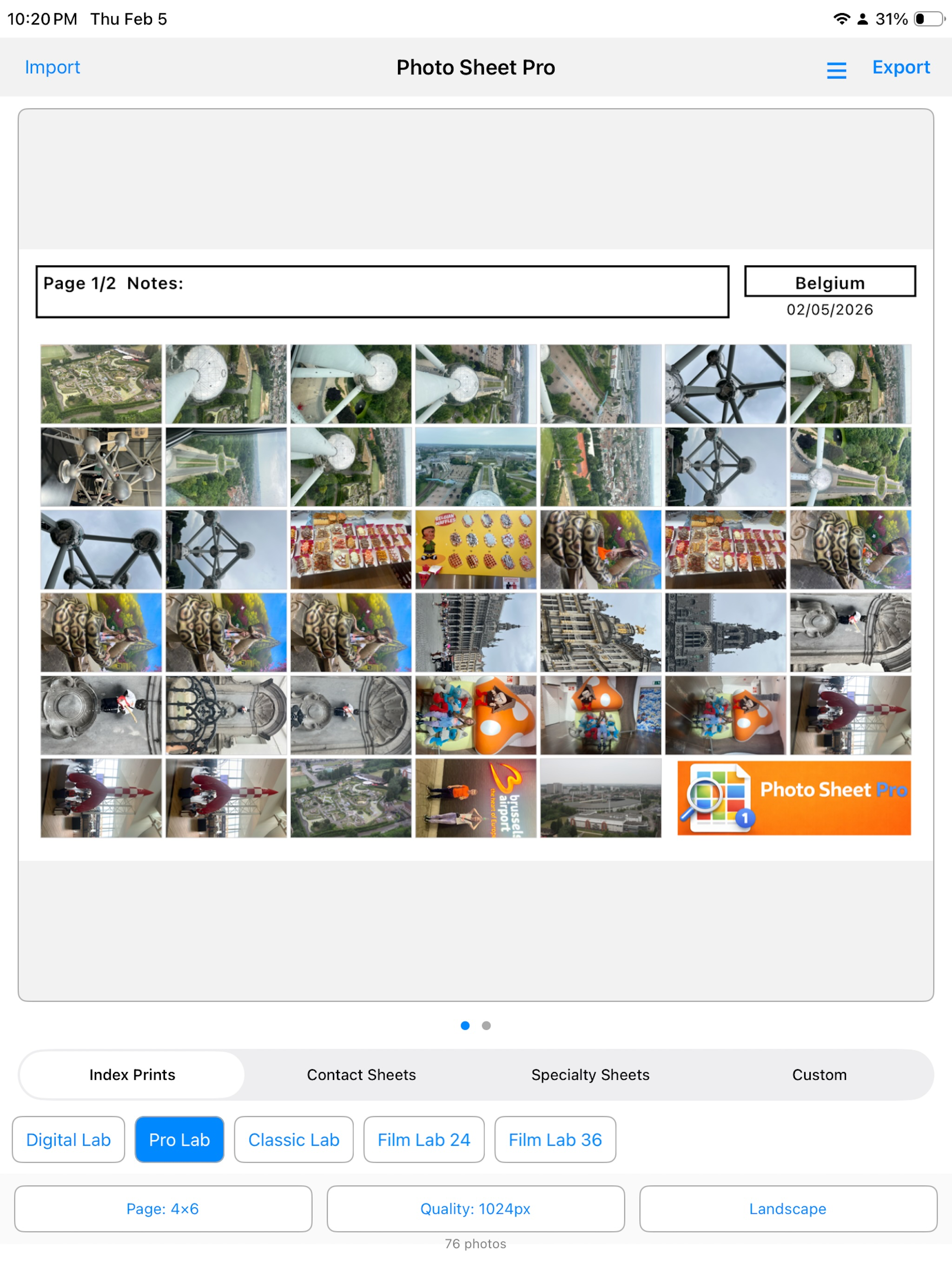 Photo Sheet Pro screenshot 11