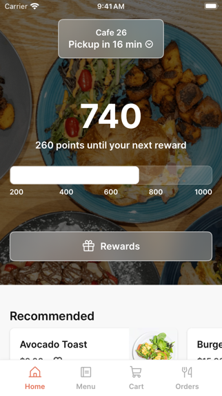 Café 26 app screenshot