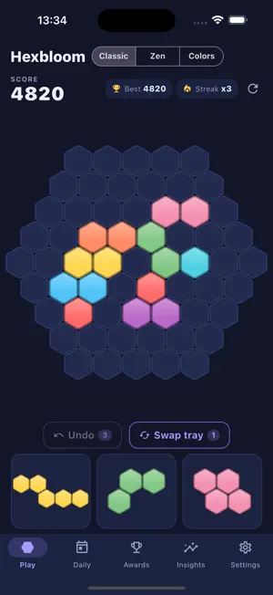 Hexbloom: Block Puzzle screenshot 1