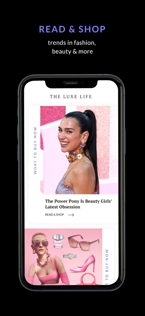 Tata CLiQ Luxury Shopping App - The app integrates a dynamic 'THE LUXE LIFE' digital magazine interface, allowing users to seamlessly transition from captivating content to purchase with prominent 'READ & SHOP' calls to action.