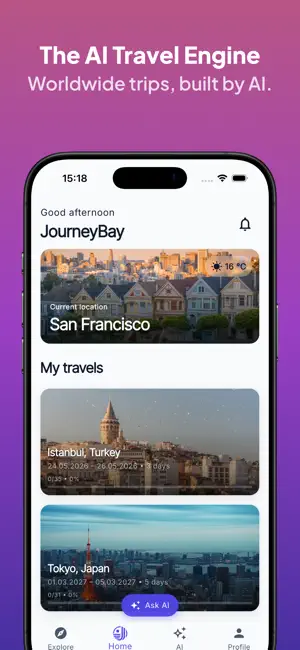JourneyBay — AI Travel Engine screenshot 1