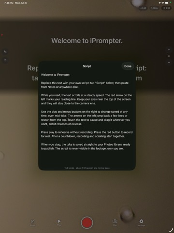 iPrompter Studio by StatsKey iPad screenshot
