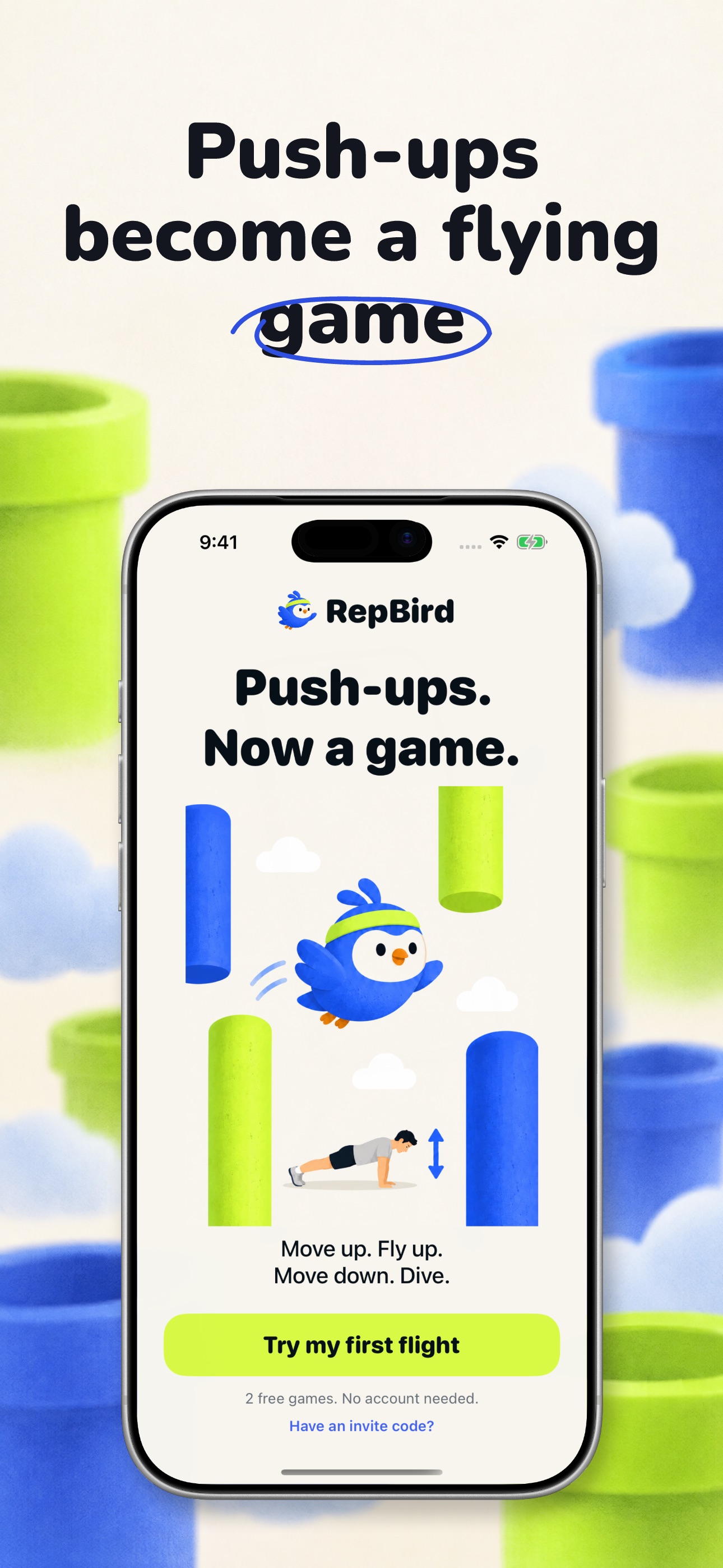 Screenshot 1 of RepBird: Push-Up Game