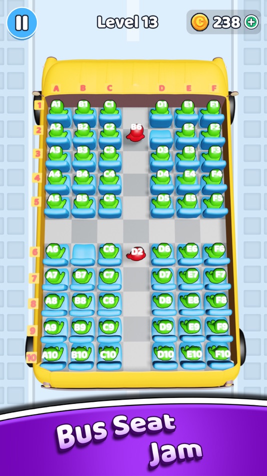 #1. Bus Seat Jam 3D - Sorting Game (iOS) By: Hiren Gabani