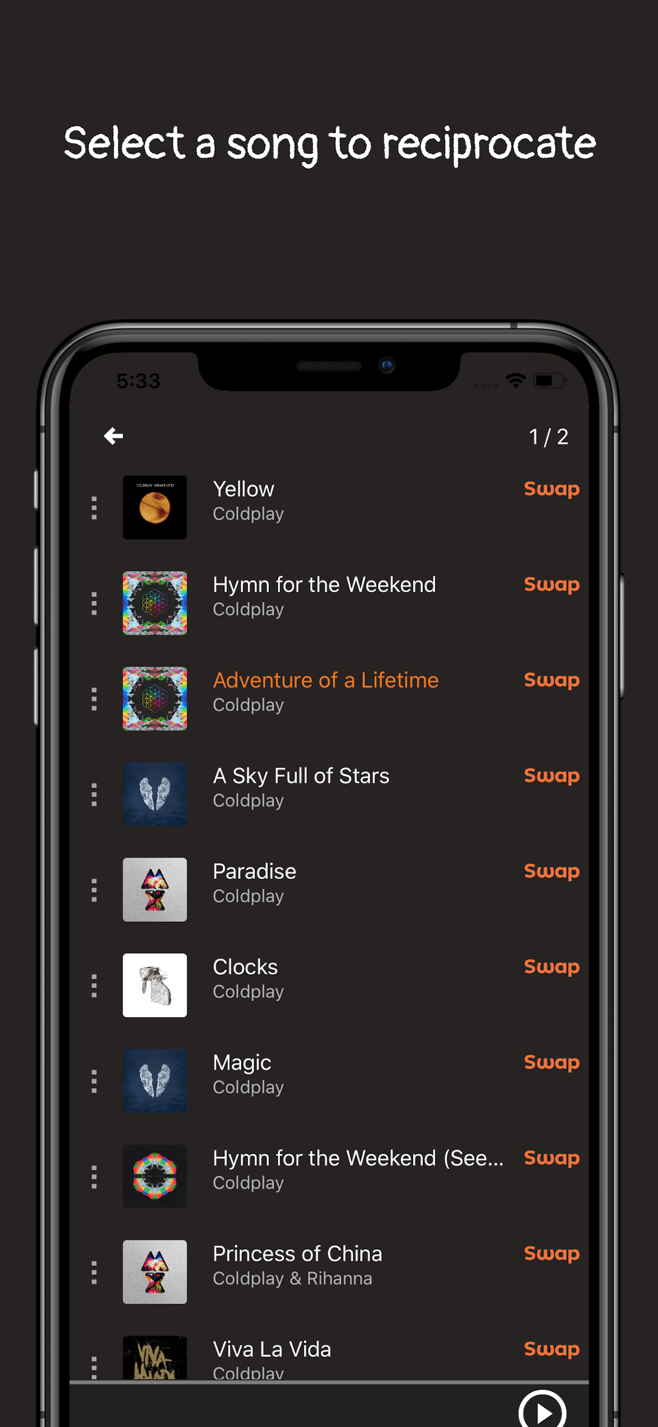 Songswap screenshot 2