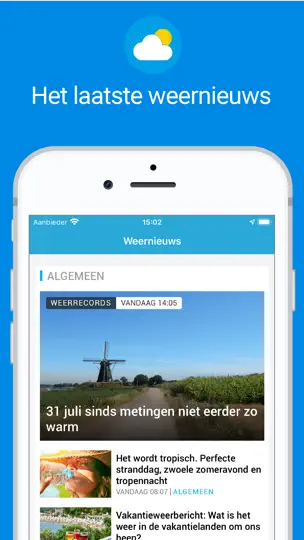 Screenshot von Weerplaza - Complete Weer App auf dem iPhone 3