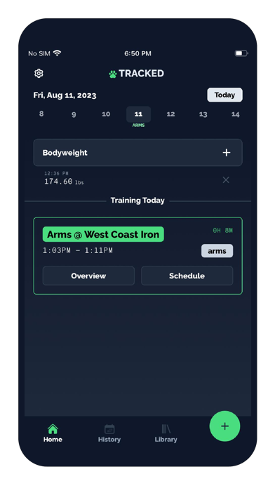 Tracked Training Screenshot