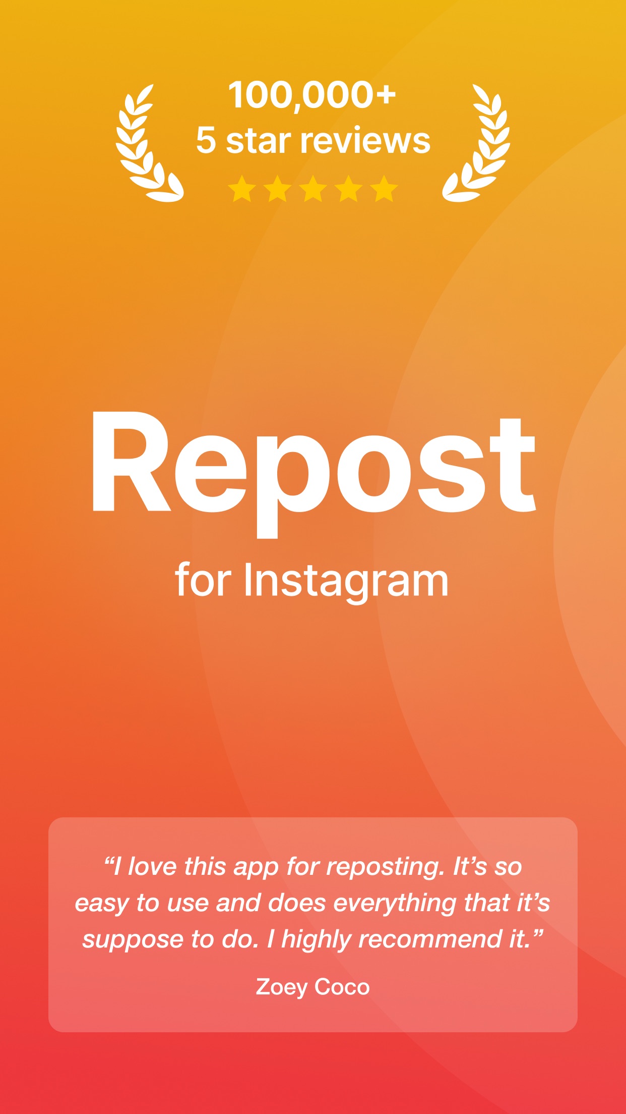 Screenshot do app Repost+ for Instagram .