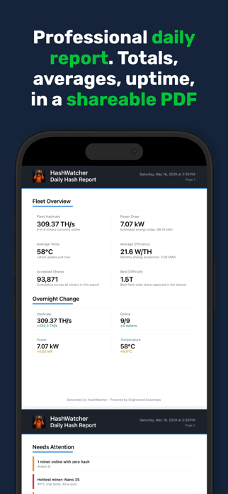 HashWatcher-Miner Dashboard Screenshot 9 of 10