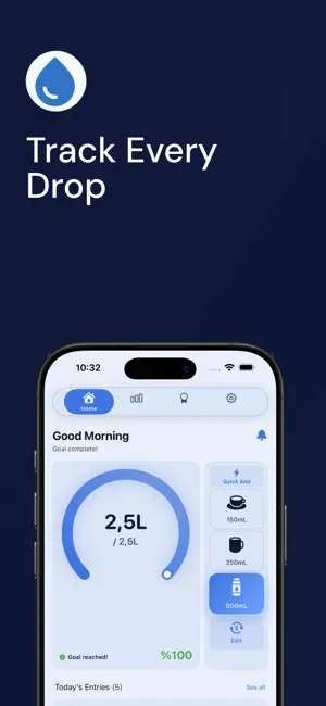 WaterFlow: Hydration Log screenshot 1